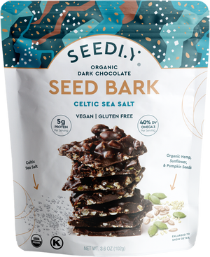 SEEDLY, Celtic Sea Salt, Dark Chocolate Bark, 3.6 Oz.